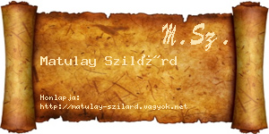 Matulay Szilárd névjegykártya