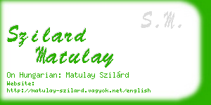 szilard matulay business card