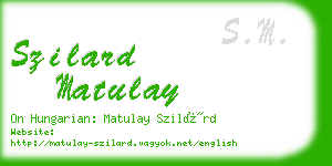 szilard matulay business card